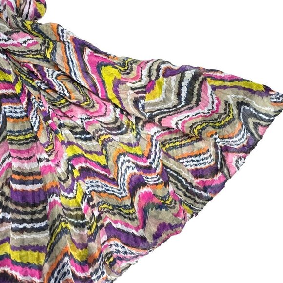 NWT Amrita Singh Chiffon Multicolor Wavy Pattern Scarf Beach Cover-Up Sarong - Picture 4 of 13